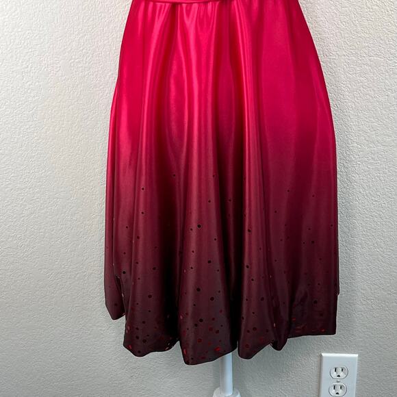 VTG Jump Apparel Cherry Red Ombre Polka Dot Satin Party Prom Mini Dress Jr 5/6 - Picture 6 of 16